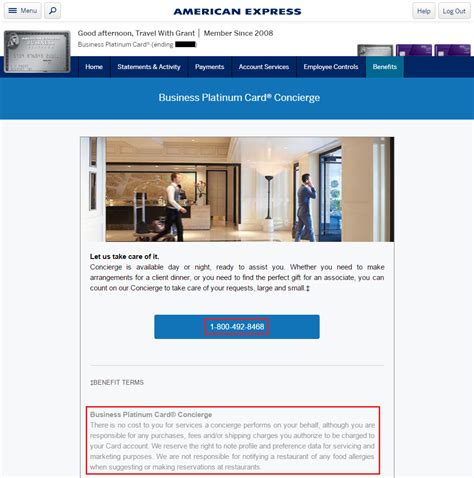 amex concierge phone number.